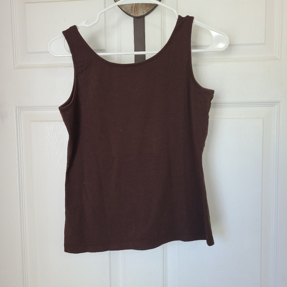 (1384) Talbots Women's Tanktop, Size: Petite Color: Brown - Picture 8 of 10